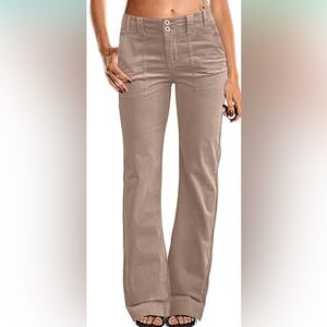 Women's Wide Leg Tan Pants